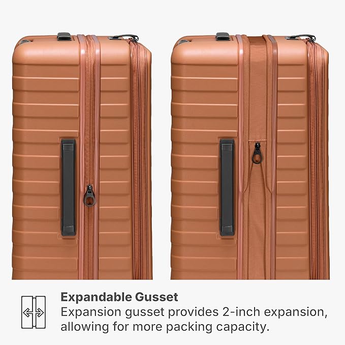 Traveler's Choice Novia Top Opening Expandable Polycarbonate Luggage with Spinner Wheels, Autumn Leaves, 25-Inch Medium
