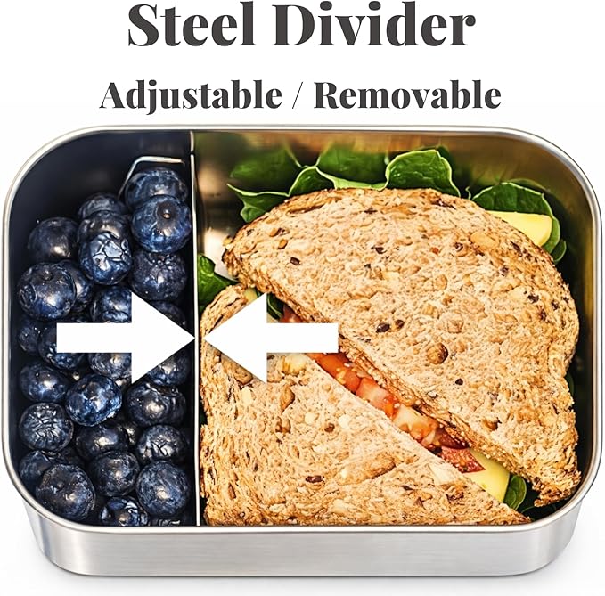 Leak Proof Stainless Steel Lunch Box Containers, Stainless Steel Bento Box, Metal Lunch Box, Sandwich and Snack Containers, SIlicone Lids, Korean Style,Small Vanilla (1 x 27oz + 2 x 6.5 OZ)
