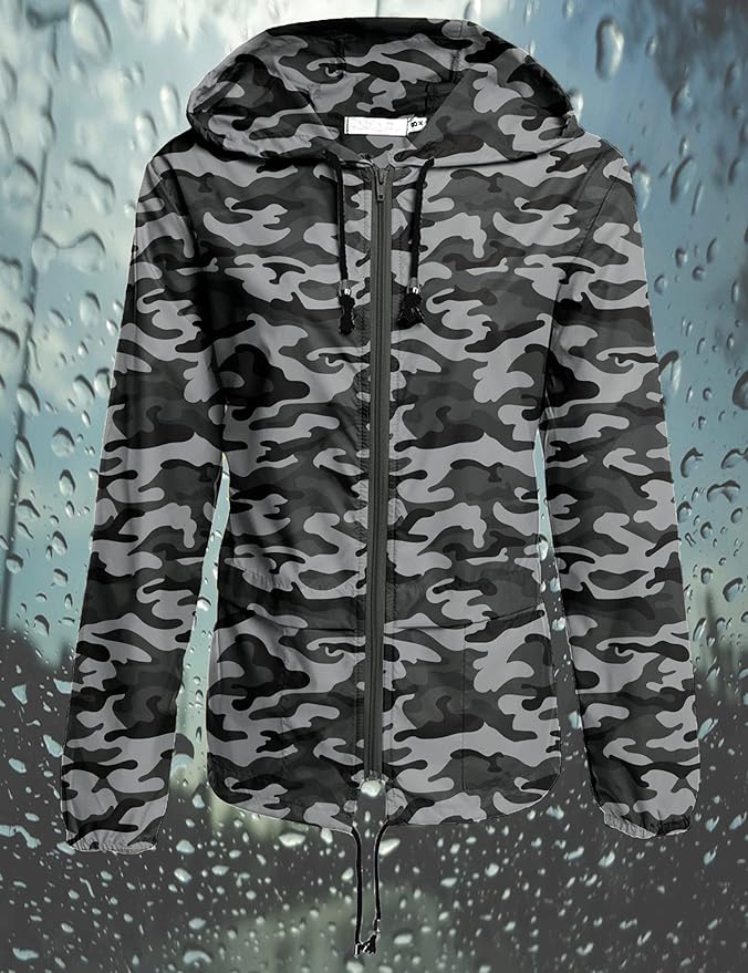 Avoogue Raincoat Women Lightweight Waterproof Rain Jackets Packable Outdoor Hooded Windbreaker