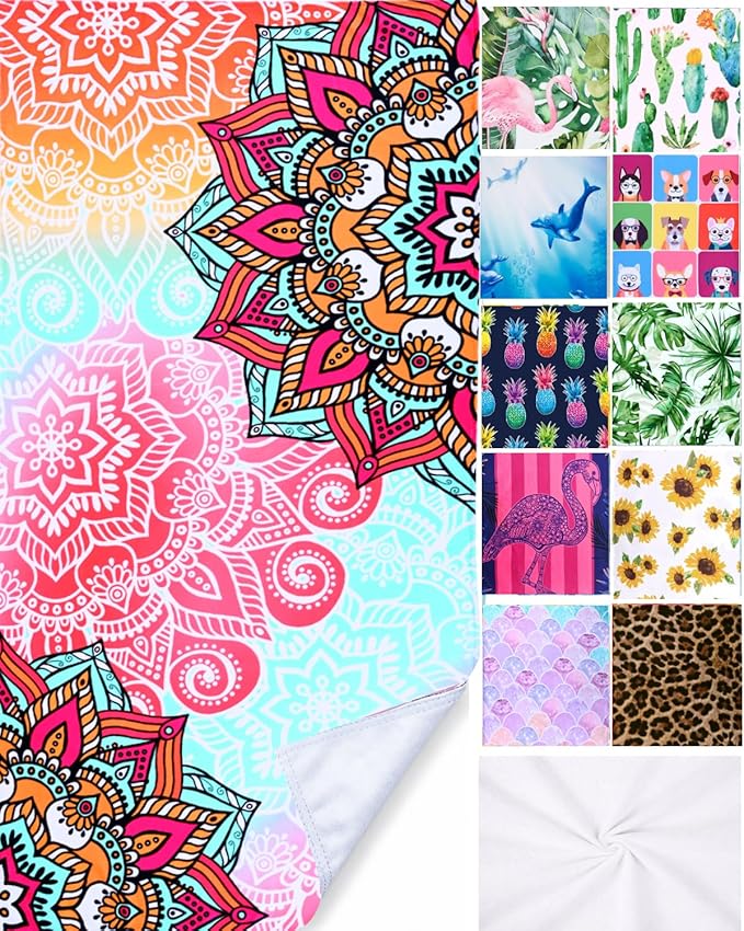 LIVILAN Pink Mandala Beach Towel, 30" x 60", Soft Microfiber, Quick Dry, Sand Free, Lightweight, Ideal for Pool, Swim, Bath, Shower, Perfect Boho Mandala Gifts for Girls, Women
