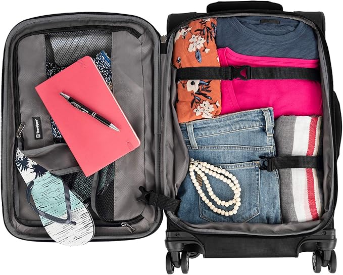 Travelpro Tourlite Softside 3-Piece Set, Expandable Luggage, 4 Spinner Wheels, Lightweight Suitcase, 21" Carry-On, 25" Checked Medium, 29 Check Large, Black