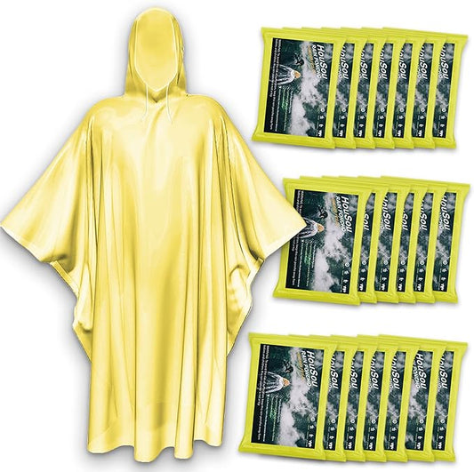 Disposable Rain Ponchos for Adult, Rain Poncho with Drawstring Hood, Emergency Rain Ponchos for Adult