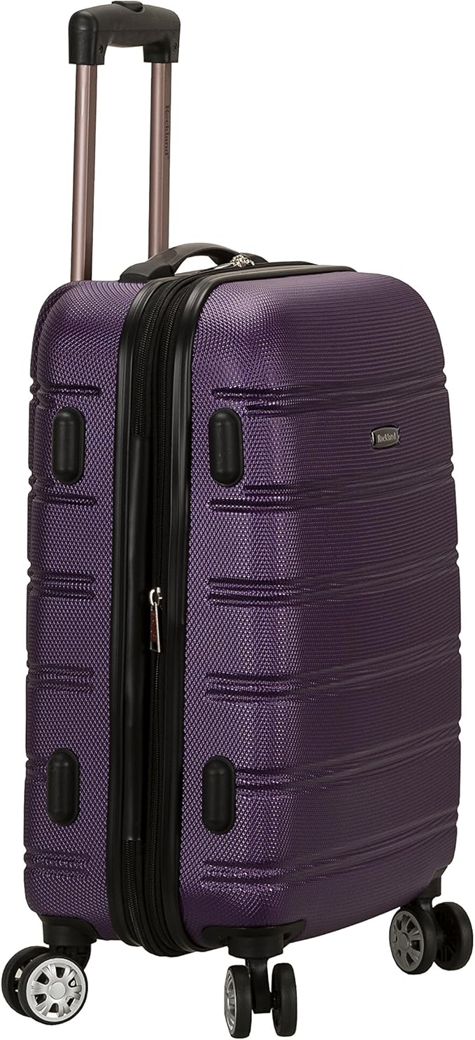 Rockland Melbourne Hardside Expandable Spinner Wheel Luggage, Purple, 3-Piece Set (20/24/28)