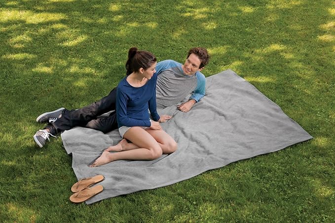 MV Sport Lightweight Sweatshirt Blanket Throw – Warm & Cozy, Breathable Oversized Fleece Knit, Couch, Bed, Travel, Cold Nights, and Outdoors – Soft Light Weight Blanket 54" x 84" Heather