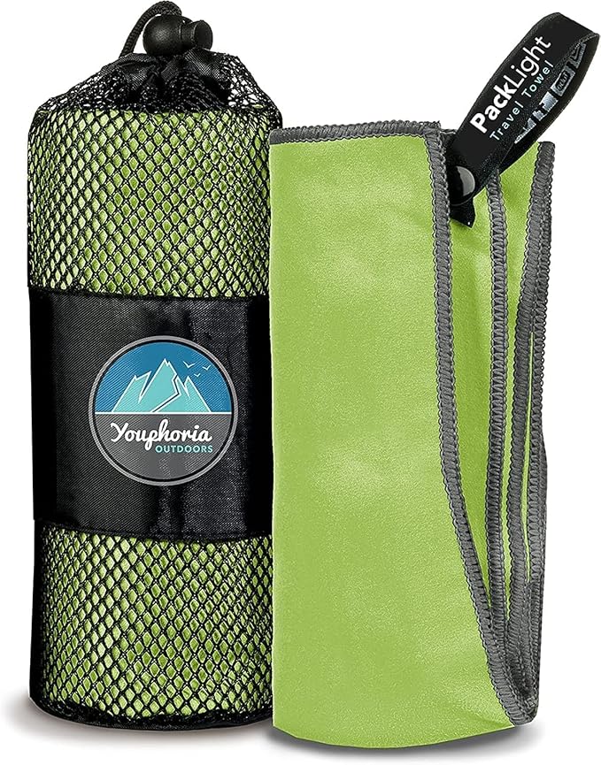 Youphoria Microfiber Travel Towel Fast Drying Lightweight - Quick Dry Towel for Camping, Beach, Backpacking, Hiking & Sport