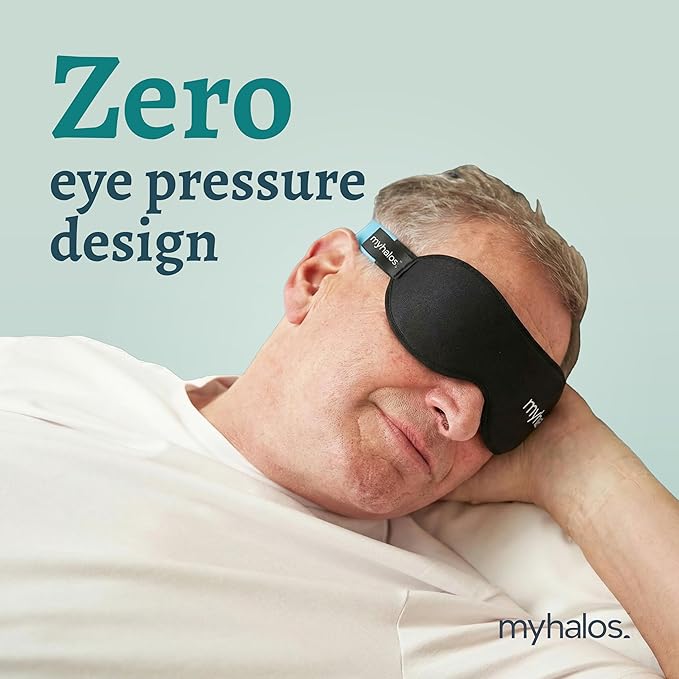 MyHalos® Moisture Chamber Glasses for Dry Eyes - Sleep Mask for Dry Eyes - Reusable & Soft - Hydrating Sleeping Mask & Moisture Goggles for Men and Women
