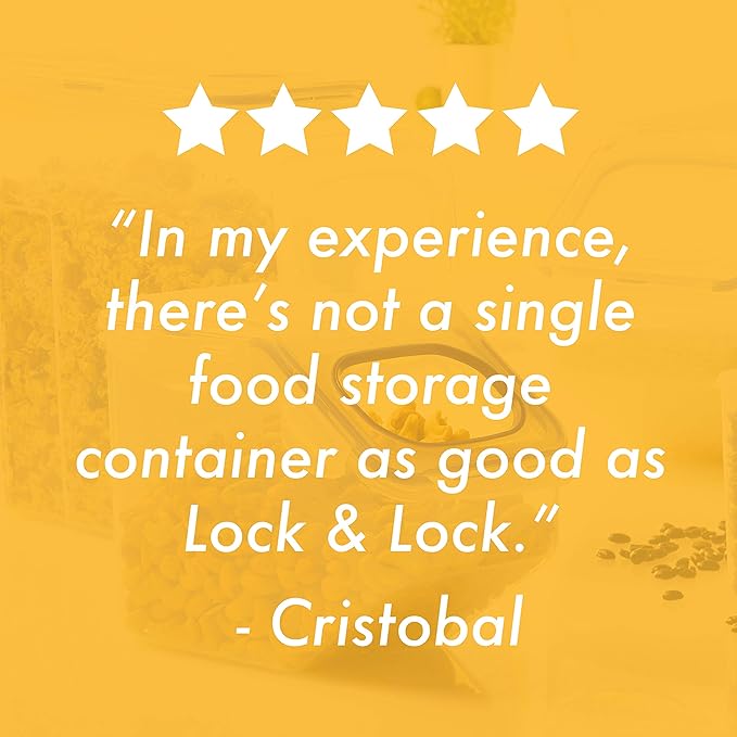 LOCK & LOCK Easy Essentials Food Storage with Flip Lid/Airtight container, BPA Free, 14.3-Cup, Clear