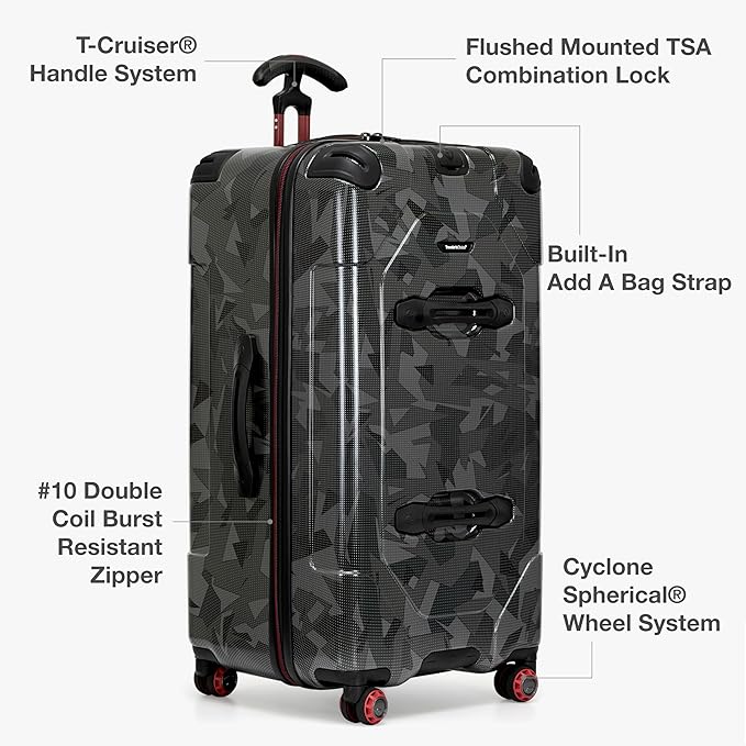 Traveler's Choice Maxporter II Polycarbonate Hardside Trunk with Spinner Wheels, Gray Camo, 30-Inch Trunk