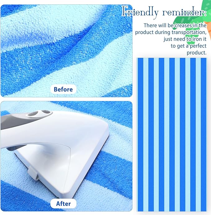 Peryiter 6 Pcs Oversized Microfiber Beach Towels 59 x 28 Inch Large Quick Dry Pool Towels Absorbent Camping Travel Blanket Set for Women Men Bath Beach(Fresh Stripe,28 x 59 Inch,Mixed Color)