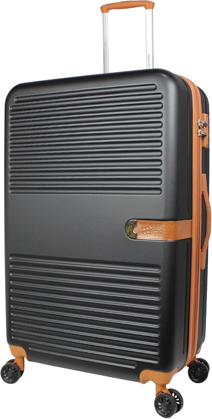 World Traveler Garland Lightweight Hardside 24-Inch Expandable Spinner Luggage with TSA Lock - Black