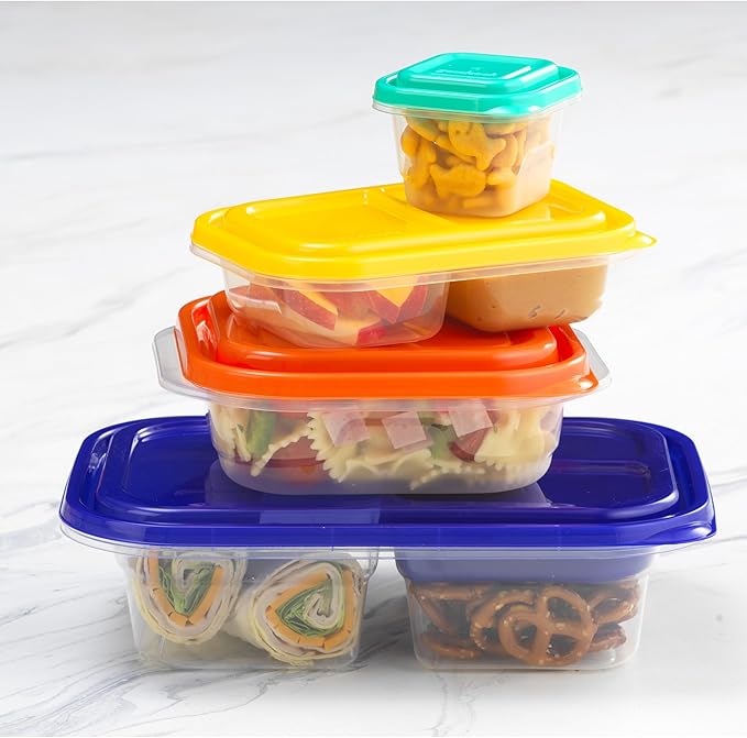 GoodCook EveryWare 18 Piece Lunch Set, Assorted Colors, BPA Free (Pack of 2)