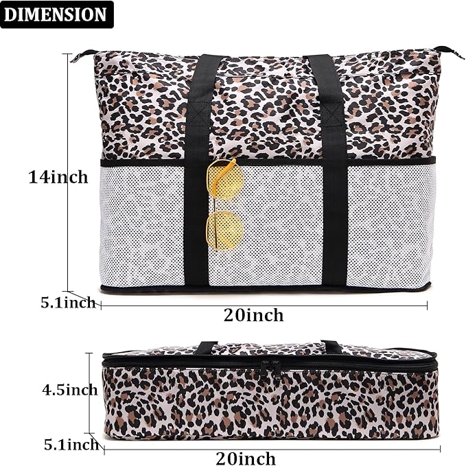 JIANYA Beach Bag Women Waterproof Sandproof Beach Tote Bags with Cooler Top Zipper Large Totes for Pool Travel Daily