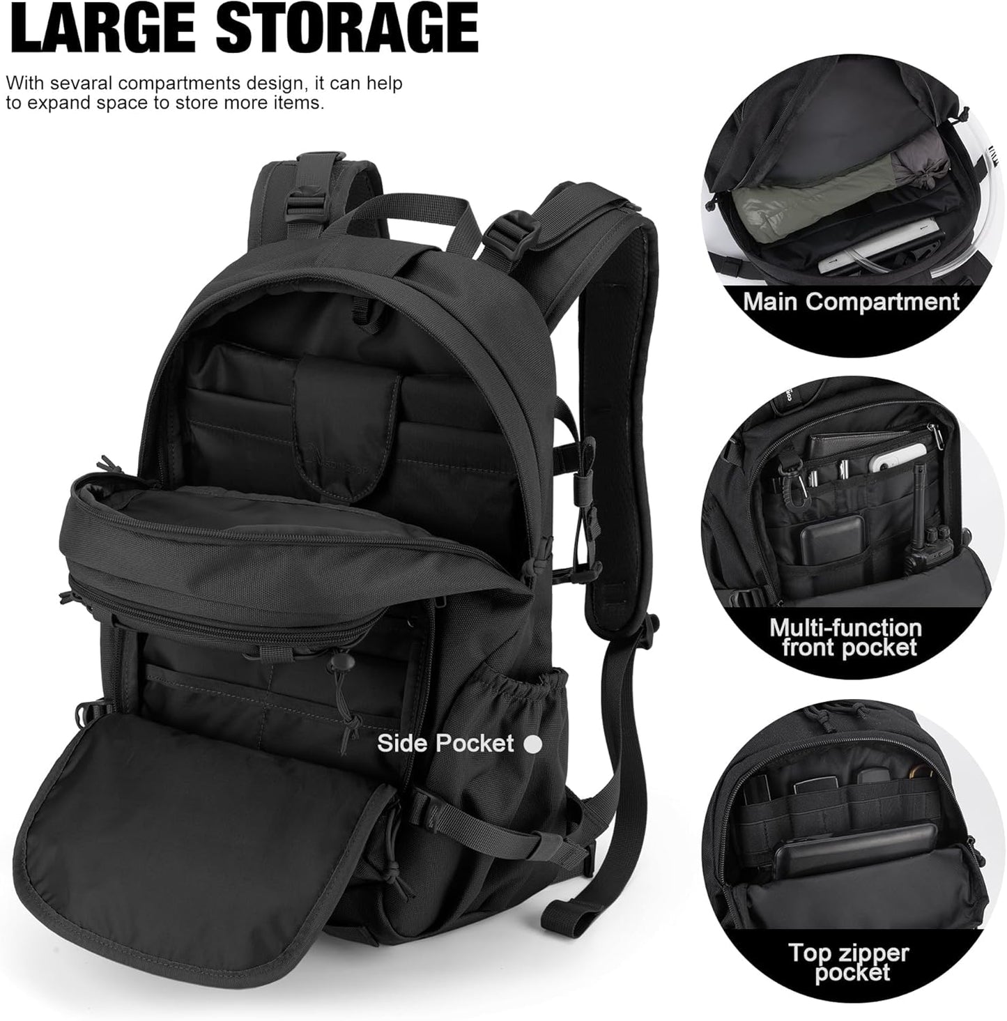 Mardingtop Tactical Military Backpack for Men,25L Molle Backpack, Cordura Backpack for Hiking,Camping