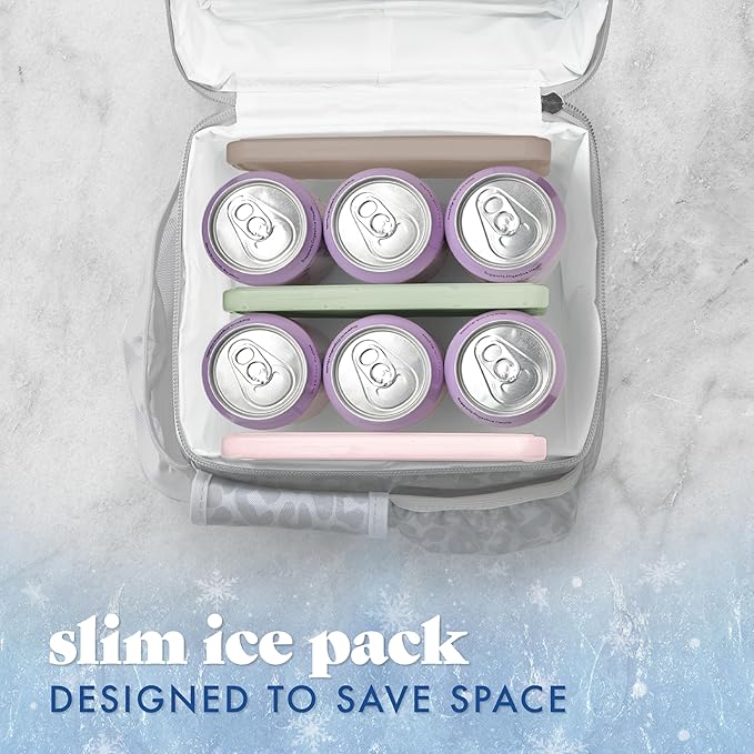 Cool Coolers by Fit & Fresh XL Slim Ice Packs, Quick Freeze Reusable Ice Packs for Lunch Boxes & Coolers, Long-Lasting, Space Saving Cooler Ice Packs, Multicolor, 4Pk