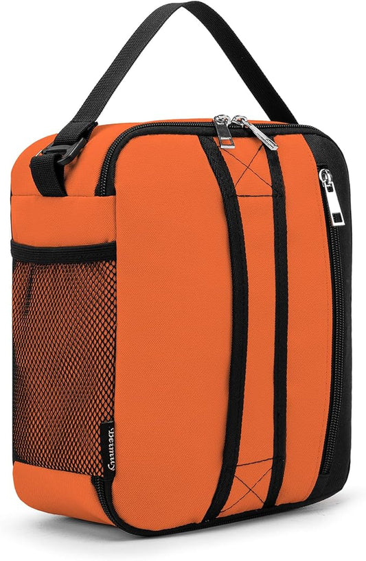 BEIMILY Lunch Box for Men Women Adults,Small Insulated Lunch Bag for Office Work Picnic,Reusable Portable Lunchbox,Soft Cooler Tote Bag(Orange)