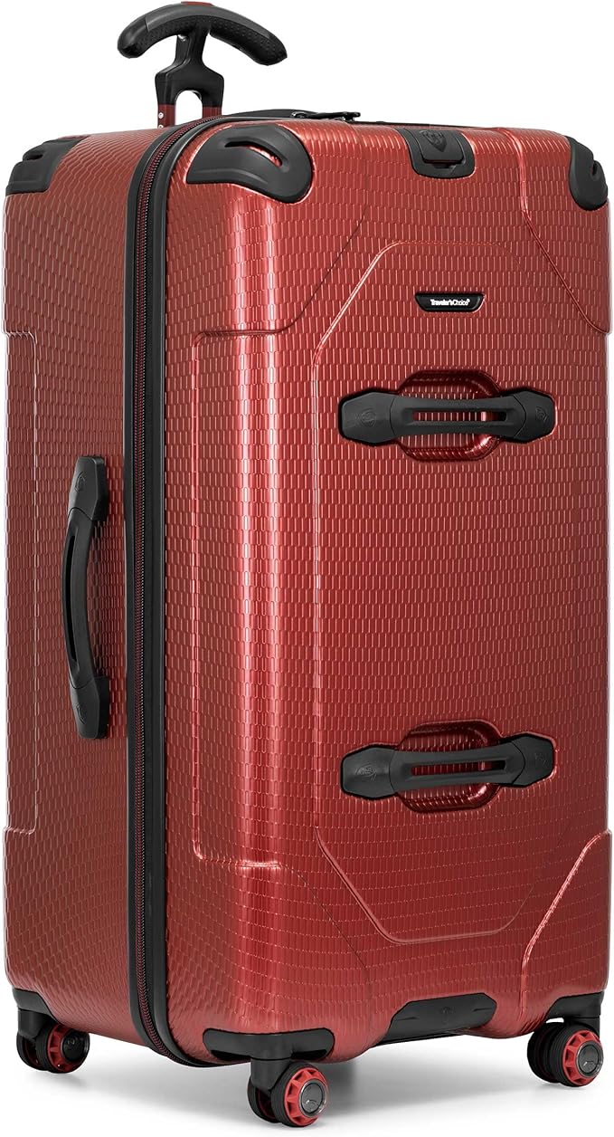 Traveler's Choice Maxporter II Polycarbonate Hardside Trunk with Spinner Wheels, Red, 31-Inch Trunk