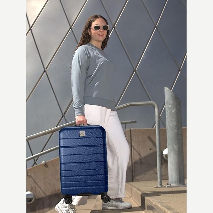 Skyway Epic 2.0 Hardside Lightweight and Durable ABS Shell Luggage, Spacious with 8-Wheel Spinners, Comfort Grip with Telescoping Handle, Men and Women, Royal Blue, 2-Piece Set (20,24)