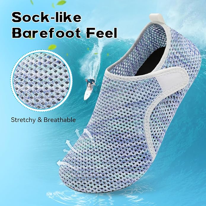 Scurtain Barefoot Water Shoes for Women Men Beach Swim Aqua Socks Summer Quick-Dry Sandals Slippers