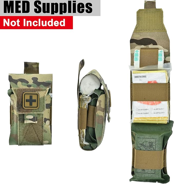 Mini IFAK Micro Trauma Pouch | Compact Empty EDC First Aid Organizer | Portable Stop Bleeding Supplies Pouch for Medic Gear & Survival Kits