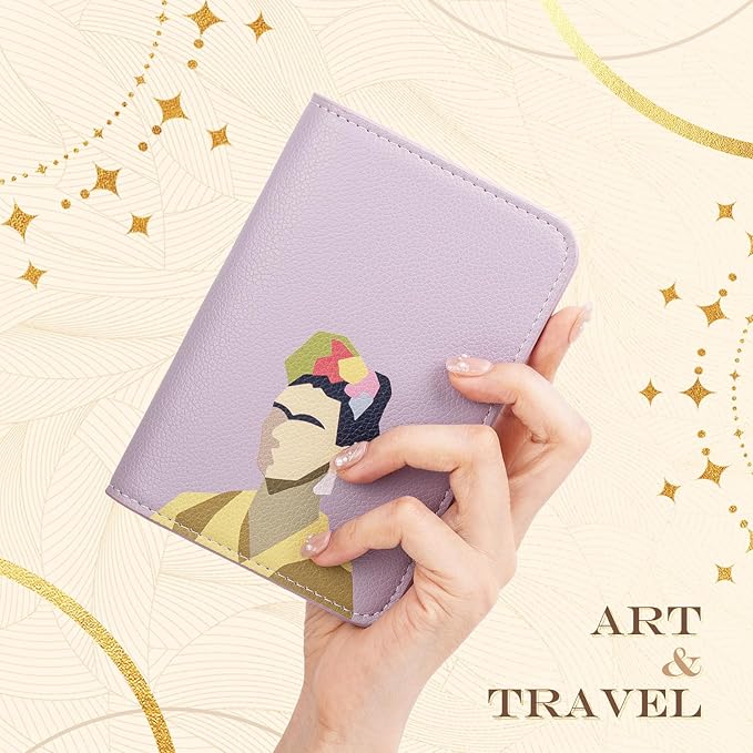 Lychii Passport Holder, Slim Passport Cover Travel Wallet with RFID Blocking, PU Leather Protector Pouch Protective Case for Passports, Boarding Pass, ID Cards