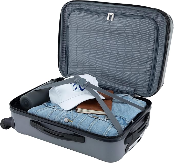 Travelers Club Chicago Hardside Expandable Spinner Luggage, Charcoal, 22" Carry-On