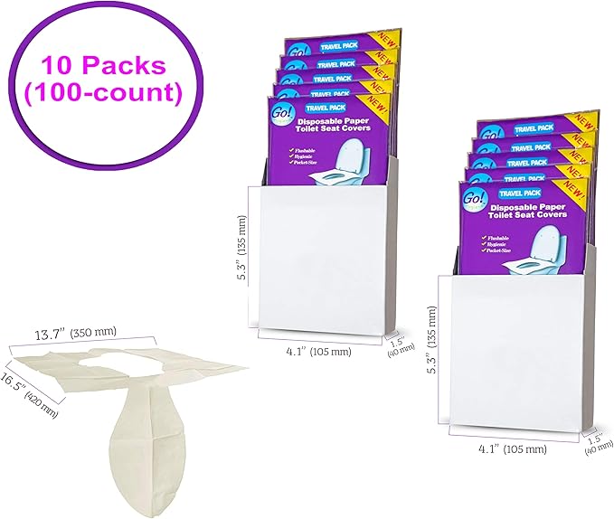 Disposable Paper Toilet Seat Covers 8 Packs (80-Count) + 2 Free Packs (20-Count)!