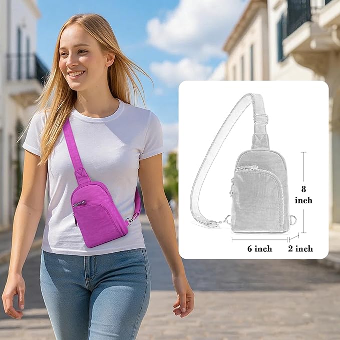 Haytijoe RFID Anti-Theft Sling Bag for Women, Small Crossbody Travel Purse with Locking Zippers, Lightweight Everyday Bag