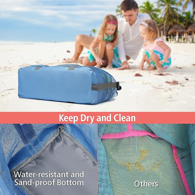 F-color Mesh Beach Bag Family - Large Tote Bag for Cruise Pool Toys Beach Vacation Essentials