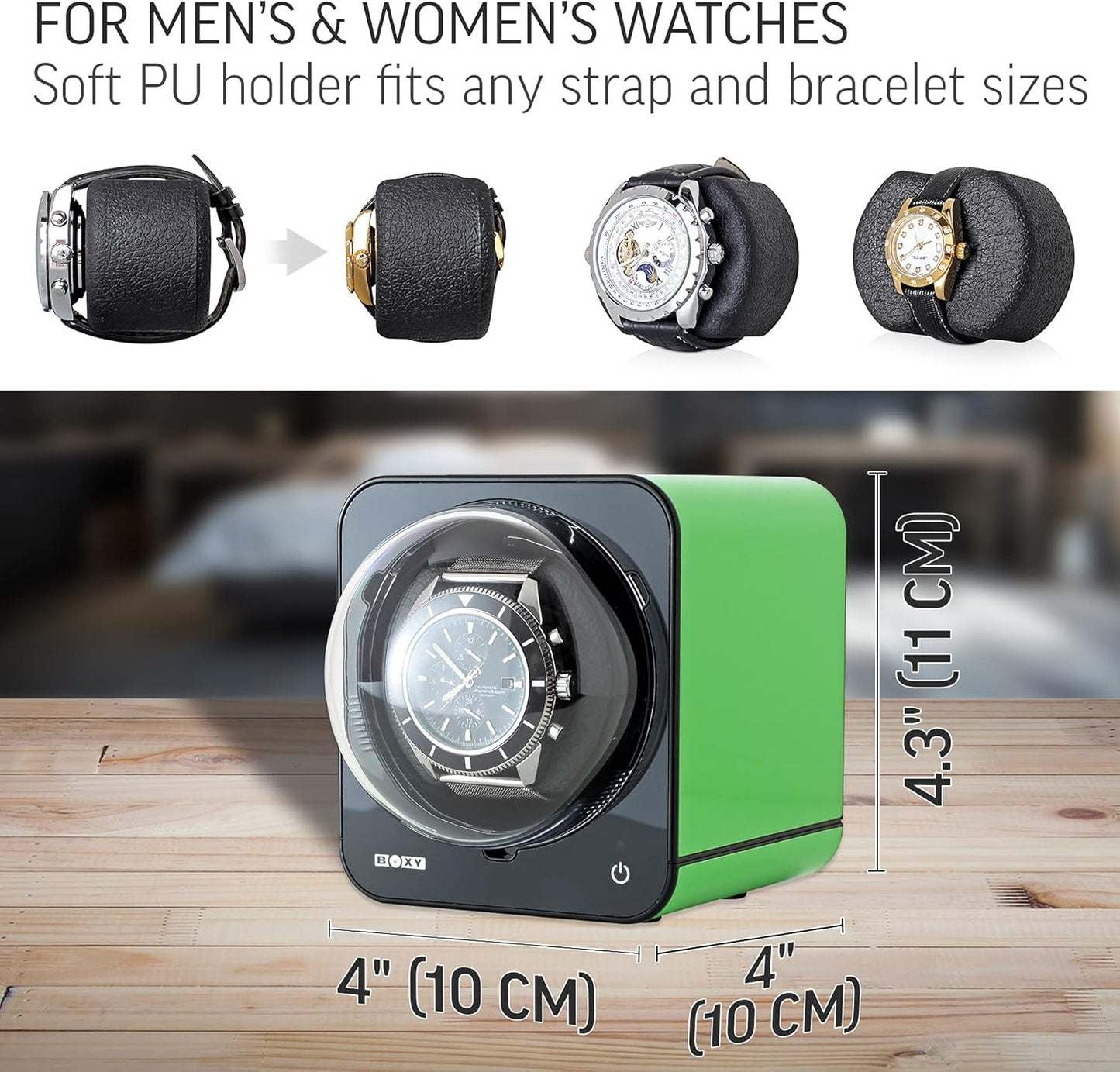 Watch Winder for Automatic Watch with Vertical Rotor Stop (with AC Adapter)