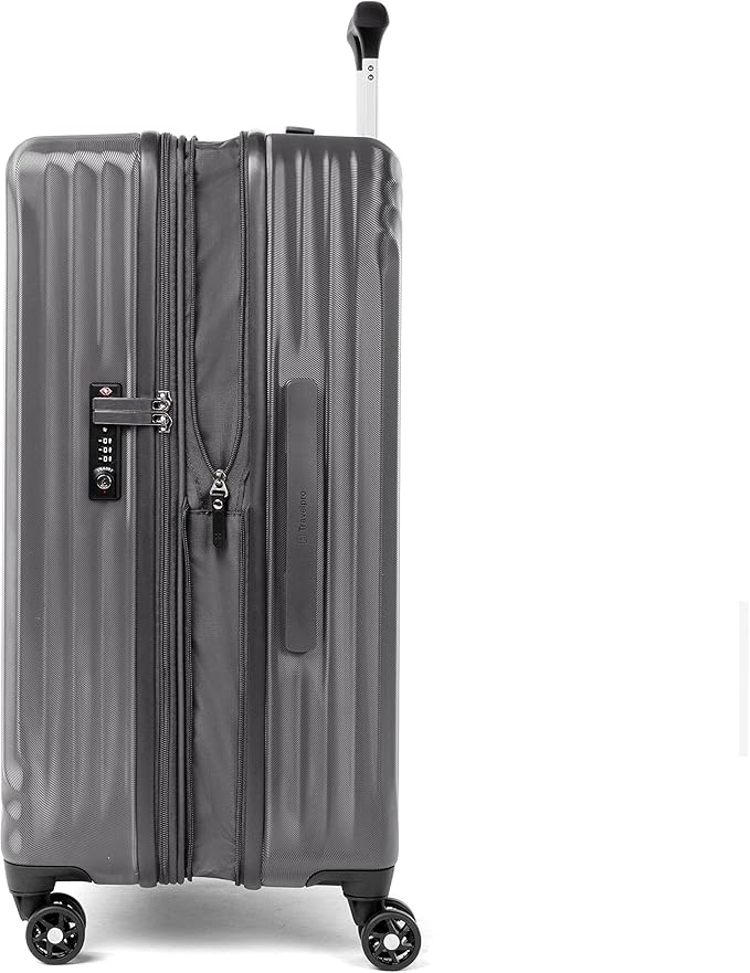 Travelpro Maxlite Air Hardside Expandable Checked Luggage, 8 Spinner Wheels, Lightweight Hard Shell Polycarbonate Suitcase, Shadow Grey, Checked Medium 25-Inch