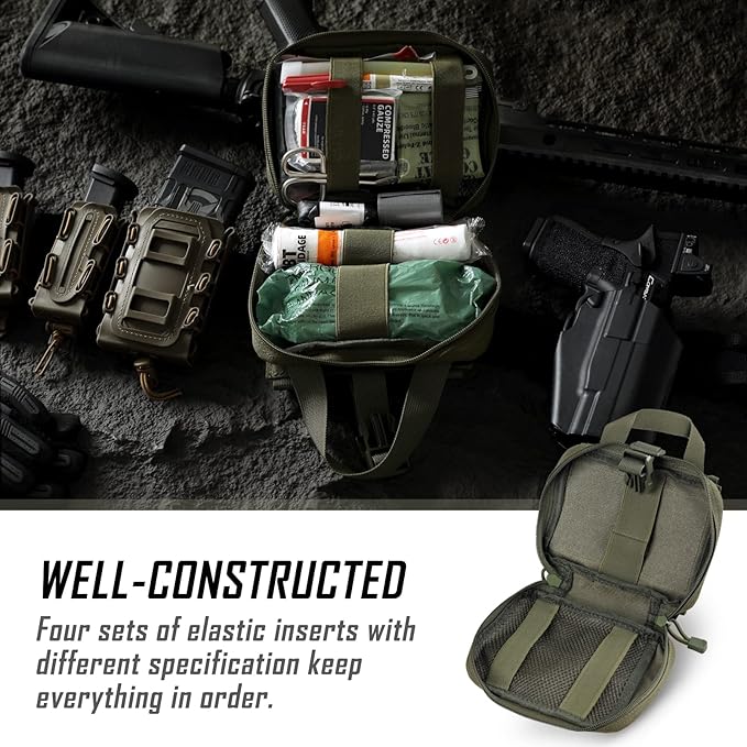 LIVANS Tactical IFAK Pouch, Rip Away Molle First Aid Bag Tear-Away Medical Pouch Emergency EMT Bag for Travel Outdoor Hiking(Pouch Only, First Aid Kits NOT Included)