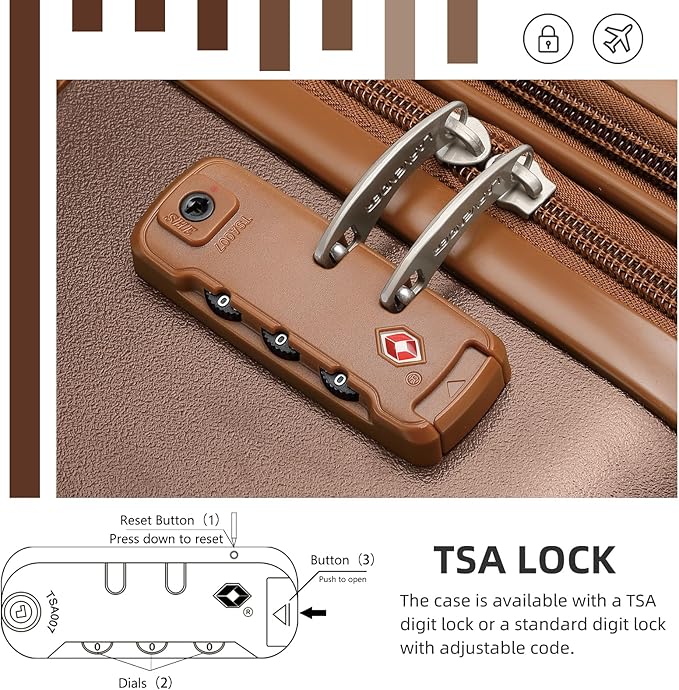 LARVENDER Carry On Luggage 22x14x9 Airline Approved with Spinner Wheels, Expandable 20 Inch Luggage with TSA Lock, Hard Shell Carry On Suitcases for Women Men, Maple