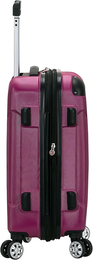 Rockland London Hardside Spinner Wheel Luggage, Magenta, Carry-On 20-Inch