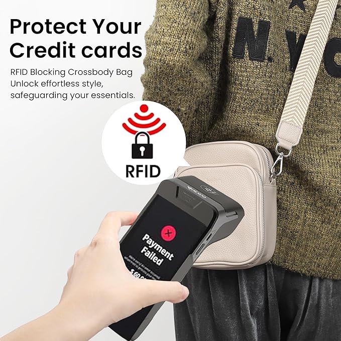 befen Genuine Leather Small Crossbody Bags for Women Cross Body Bag Purses Cell Phone Purse for Travel with RFID Card Slots