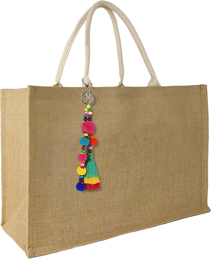 Hibala Woven Large Beach Bag Straw Beach Tote Handmade Weaving Shoulder Tassel Bag Handbag