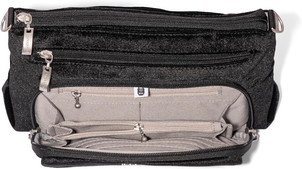 Baggallini Original Everyday 11x7.5 Crossbody Bags Rfid Protected Lightweight Nylon Zippered Travel Purse