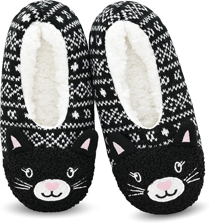 DICUIRD Womens Cute Animal Soft Sole Slipper Socks with Grippers-Fuzzy House Slippers