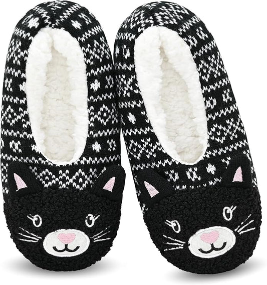 DICUIRD Womens Cute Animal Soft Sole Slipper Socks with Grippers-Fuzzy House Slippers