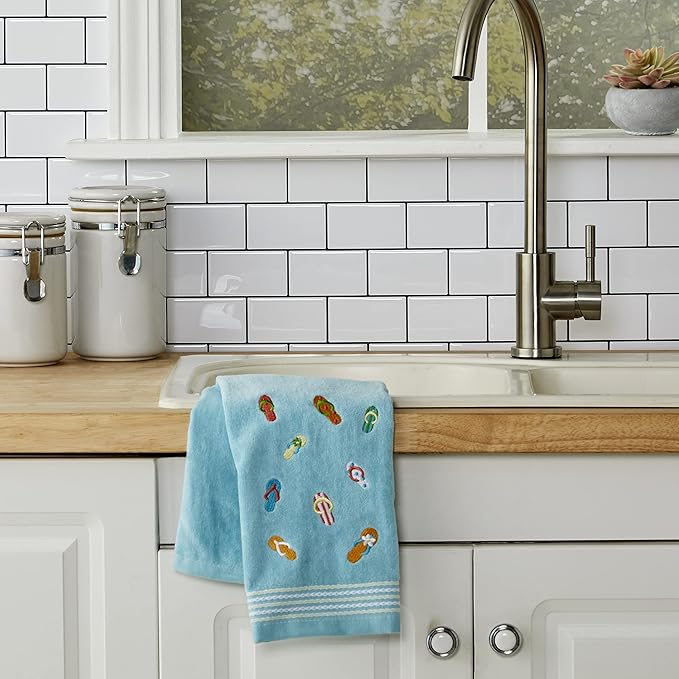 SKL Home Flips & Flops Hand Towel (2-Pack), Blue