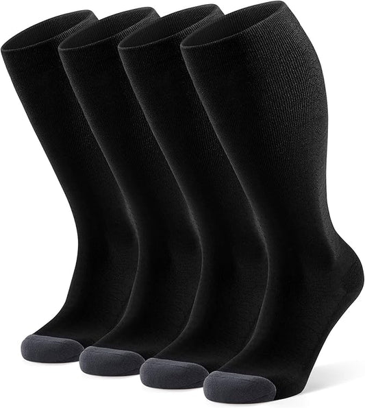 FITRELL 4 Pairs Compression Socks for Women & Men, 15-20mmHg Circulation Support for Athletic Travel Daily Wear