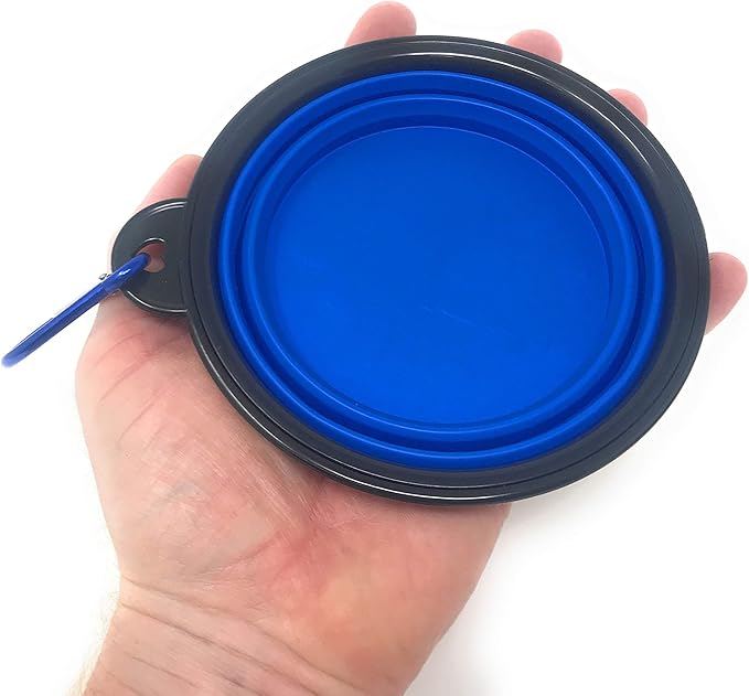 6-Pack Collapsible Silicone Travel Dog Bowls with Carabiner Clip - Portable Foldable Pet Food Water Bowls BPA Free for Hiking Camping Dogs Cats Assorted Colors