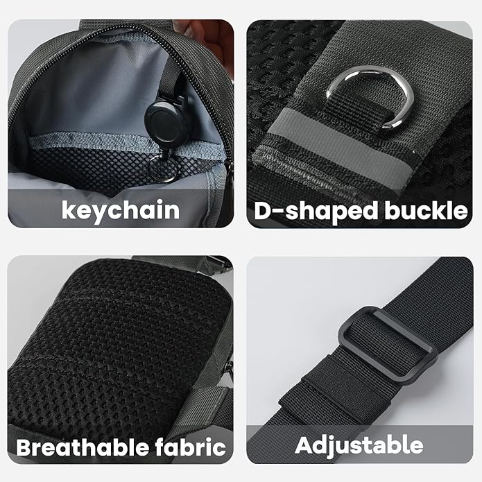 Small Sling Bag Mini Crossbody Bag with RFID Blocking Fashionable Fanny Pack for Women and Men Chest Bag for Travel
