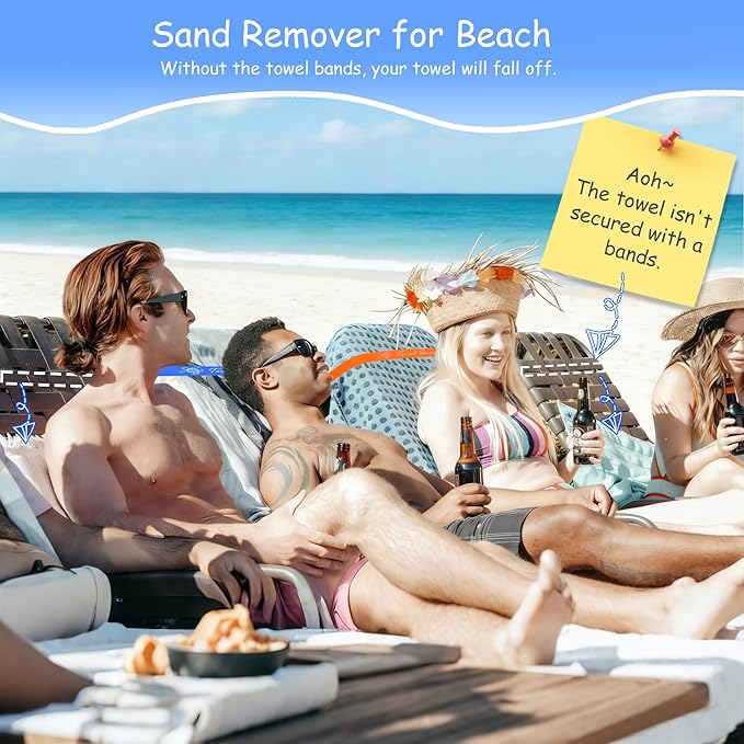 Antfuny Towel Band for Beach Pool Lounge Chair Carnival Ship 2025 Packing List Essentials Cruise Card Vacation Must Haves Honeymoon Gadgets Beach Towel Women Gift