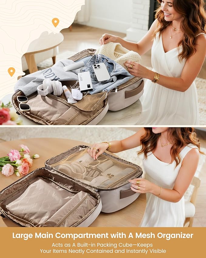 LOVEVOOK 50L Travel Backpack for Women, Airline Approved Carry On Luggage, TSA Personal Item Bag fits 17 Inch Laptop, Waterproof Weekender Overnight Suitcase for Work