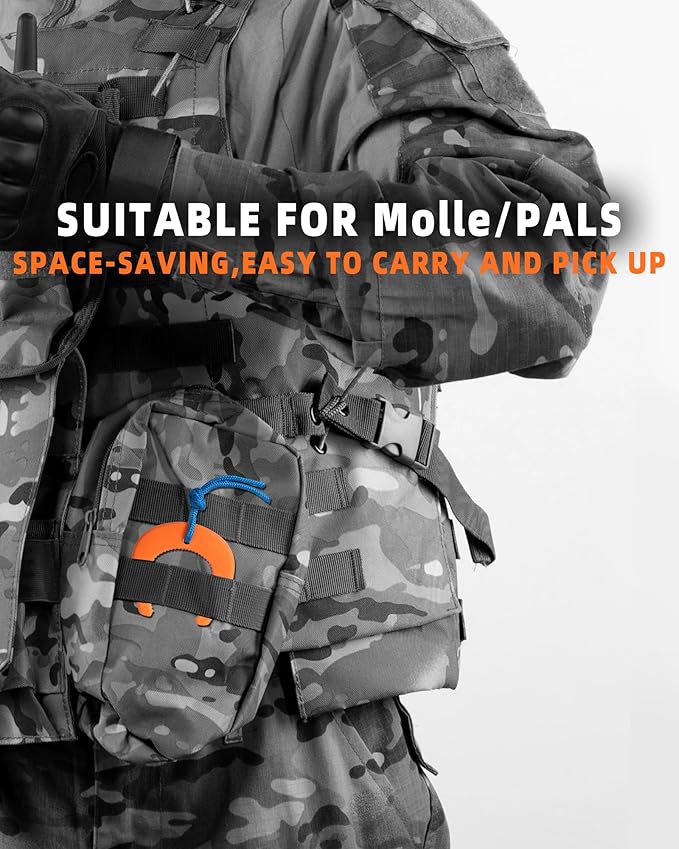 Door Jam, First Responder Door Stop for Law Enforcement, Police, Emergency Medical Services, Tactical Door with Nylon Paracord Attachments for Easy Grab Access, Molle/PALS Compatible(3 Pack Orange)