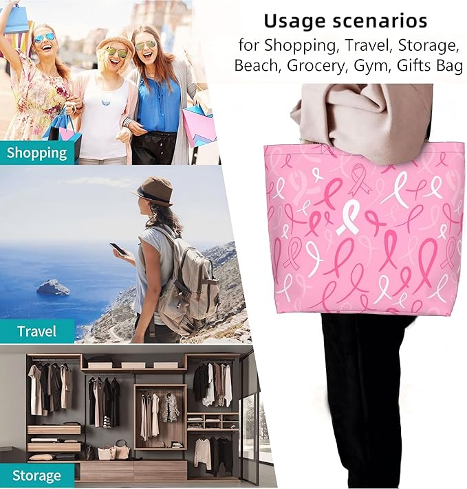 Tote Bag for Women Large Beach Bag Reusable Grocery Bags Handbag for Travel Shopping