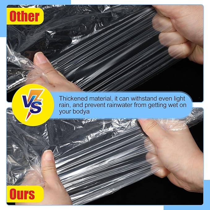 Handepo 200 Pcs Adults Rain Ponchos Bulk Disposable Rain Ponchos with Hood Emergency Disposable Raincoat for Adults Homeless