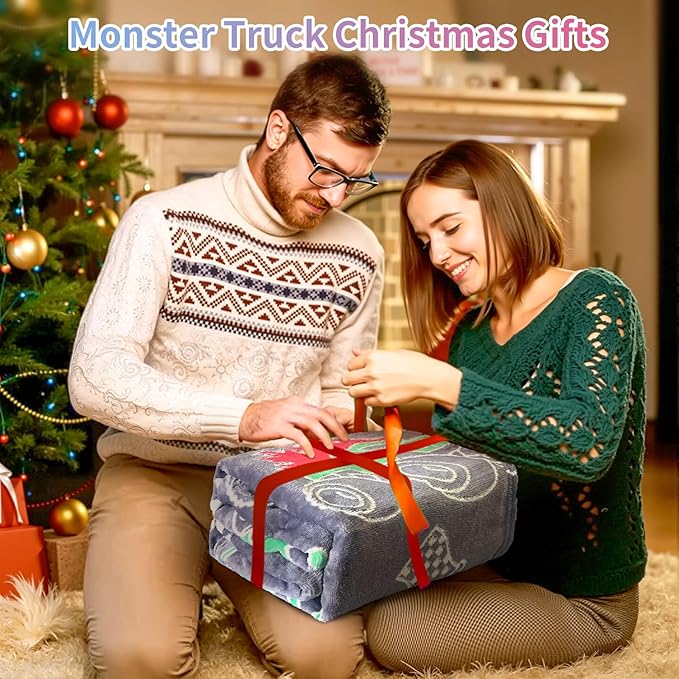 Truck Blanket for Boys, Glow in The Dark Blanket for Kids/Toddler/Baby, Soft Fleece Blankets and Throw, Birthday 50"x 60"