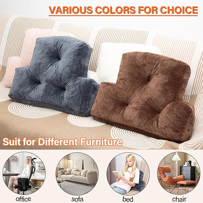 Back Pillow for Chair, Memory Foam Lumbar Pillow for Back Support, Back Rest Cushion for Office, Sofa, Couch Sitting, Recliner, Bed and Lower Back Pain (Pink)