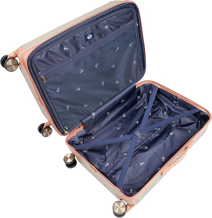 Dockers Spectra Hardside Expandable 8-Wheel Spinner Checked Luggage, 3-Piece Set, India Ink